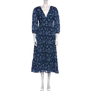 Caroline Constas Dahlia Navy printed dress, size S